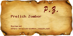 Prelich Zombor névjegykártya